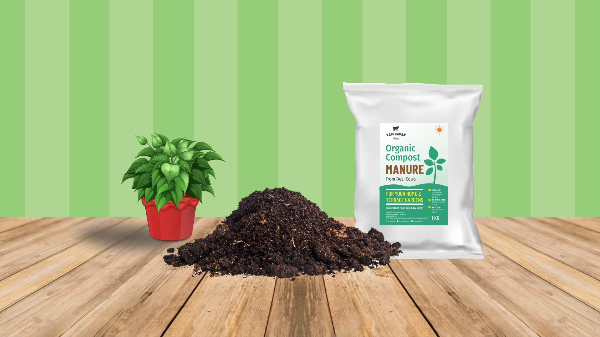 Vrindavan Farms Cow Dung Compost Manure